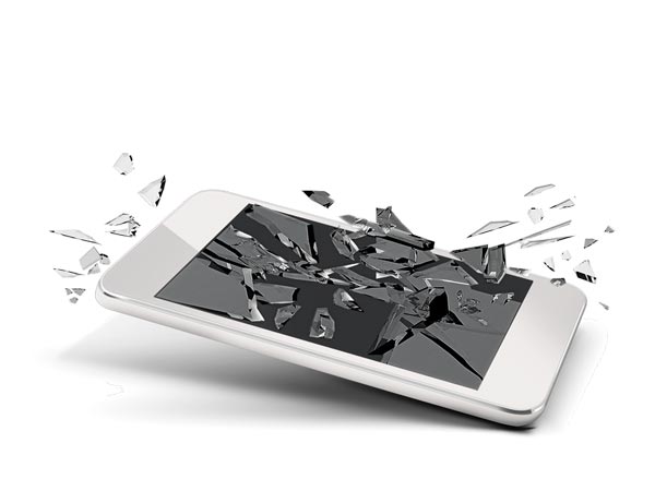 shattered smart phone screen